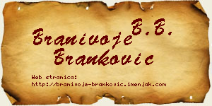 Branivoje Branković vizit kartica